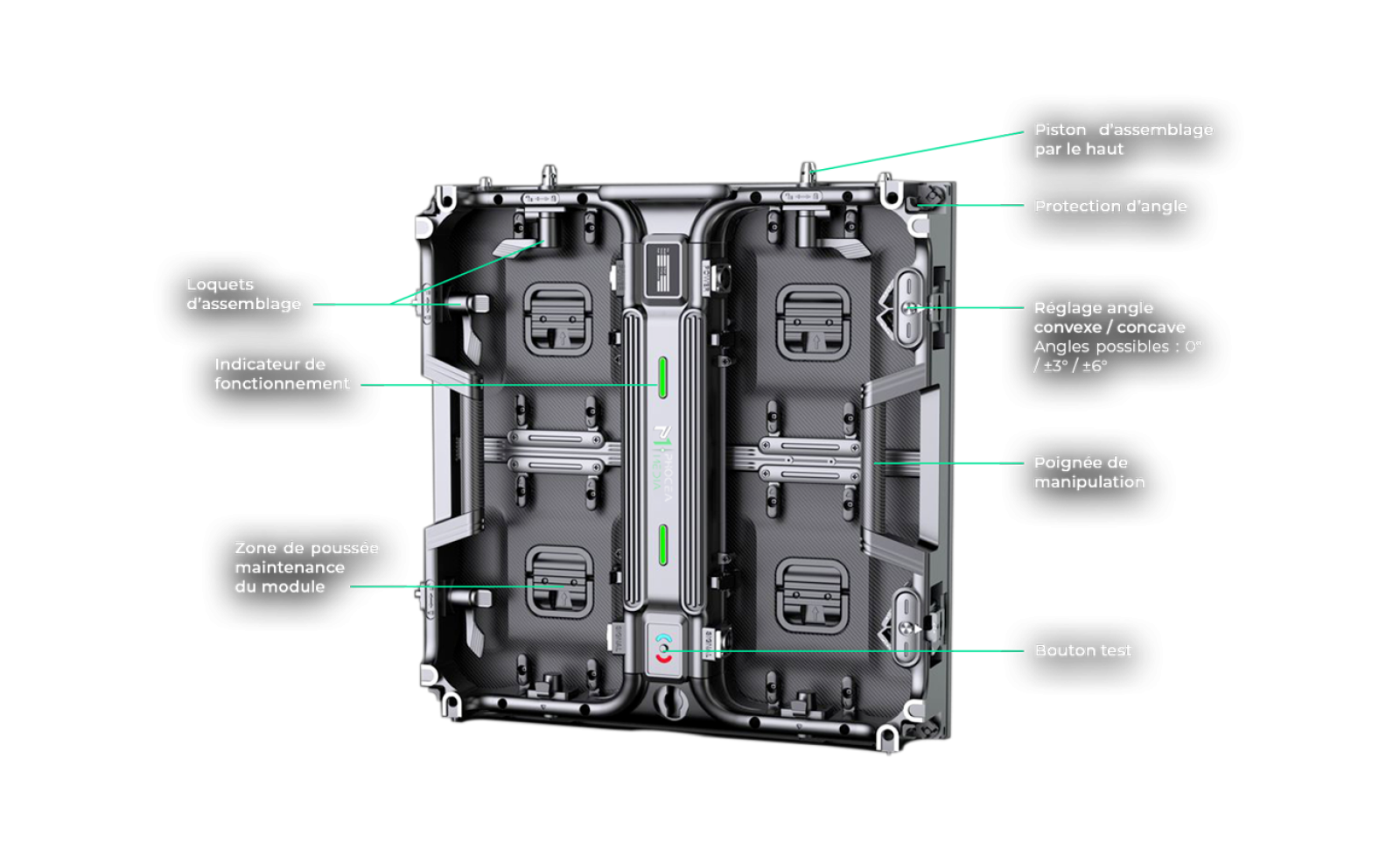 Légendes arrière dalles LED écran LED mobile