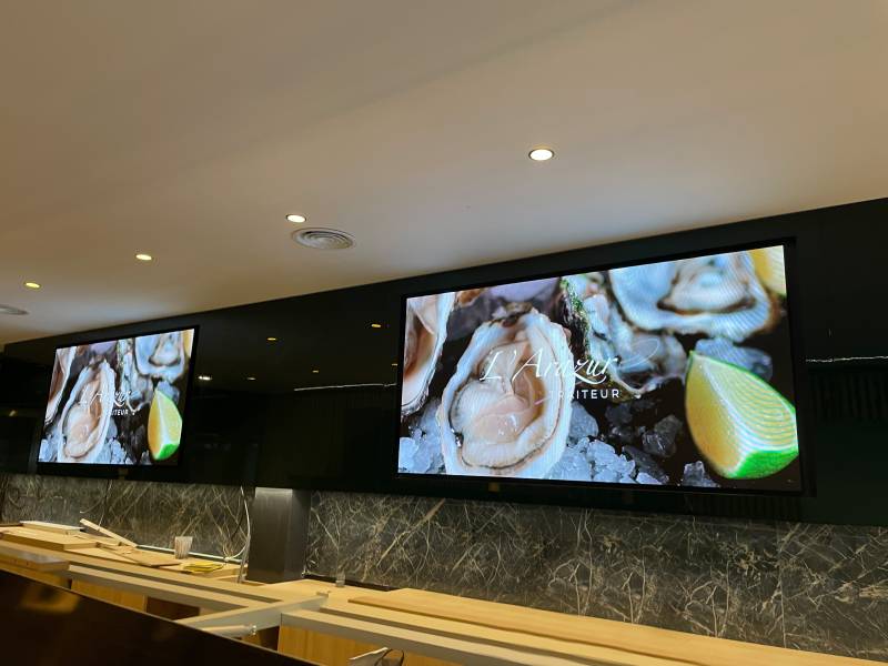 Vente et installation Écran LED L'Arazur traiteur à Antibes
